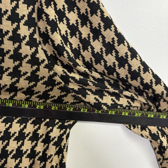 Susan Graver Womens Blazer Jacket Large Beige Black Houndstooth Button Mature - Picture 7 of 10